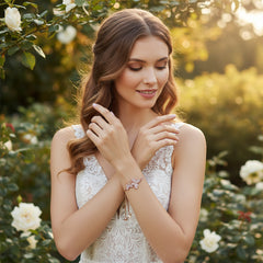 CUBIC ZIRCONIA COLLECTION - BEJEWELLED BUTTERFLY BRACELET - (CZBRA34) ROSE GOLD