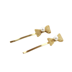 ATHENA COLLECTION - CHIC GOLD BOW CLIPS - CLIP 739