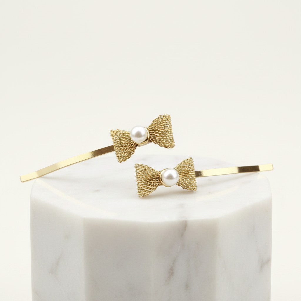 ATHENA COLLECTION - CHIC GOLD BOW CLIPS - CLIP 739