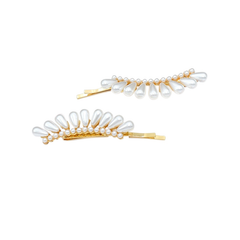 ATHENA COLLECTION - GATSBY STYLE CLIPS - GOLD (PAIR)