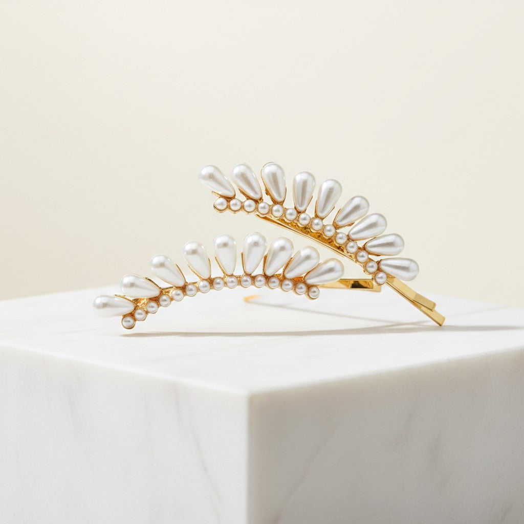 ATHENA COLLECTION - GATSBY STYLE CLIPS - GOLD (PAIR)