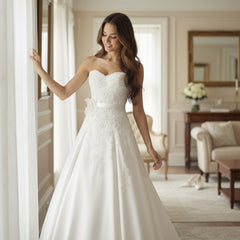 Amy Bridal Sash - Free Size Ivory  (Sash 5)