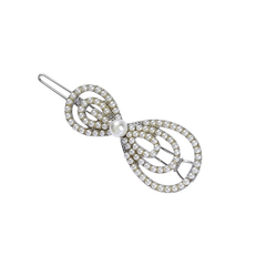 ATHENA COLLECTION - CHIC PEARL BOW CLIP - SILVER (CLIP 747)