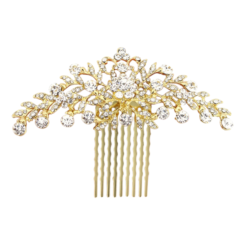 ATHENA COLLECTION - CRYSTAL DIVINE HAIR COMB - GOLD (HC188)