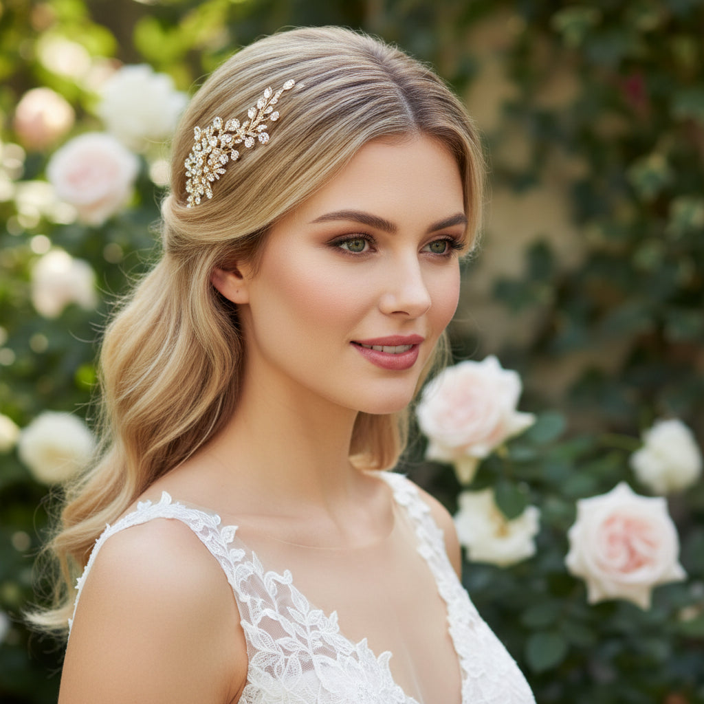 ATHENA COLLECTION - CRYSTAL DIVINE HAIR COMB - GOLD (HC188)