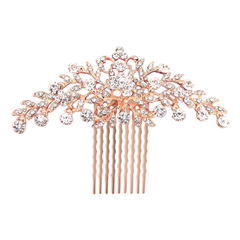 ATHENA COLLECTION - CRYSTAL DIVINE HAIR COMB - ROSE GOLD (HC188)