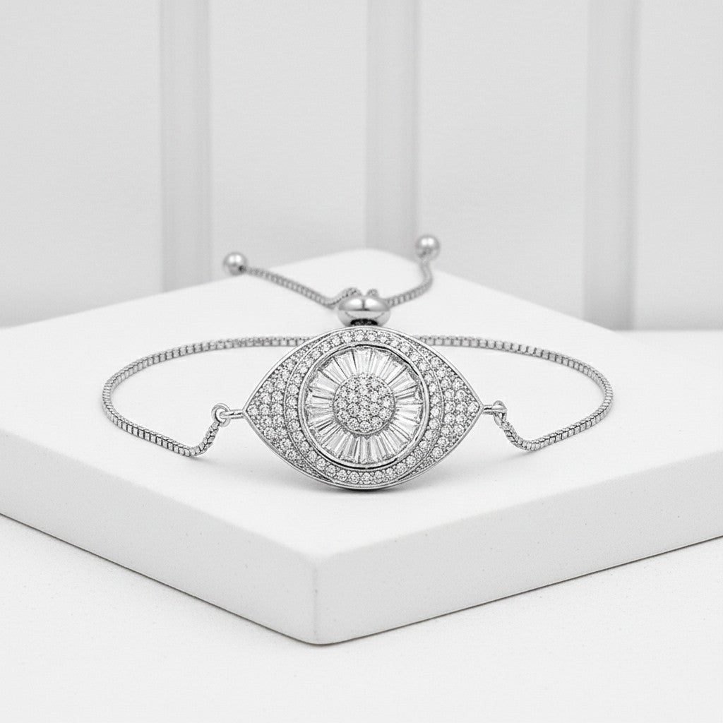 ATHENA COLLECTION - BEJEWELLED BRACELET - CZBRA35 (SILVER)