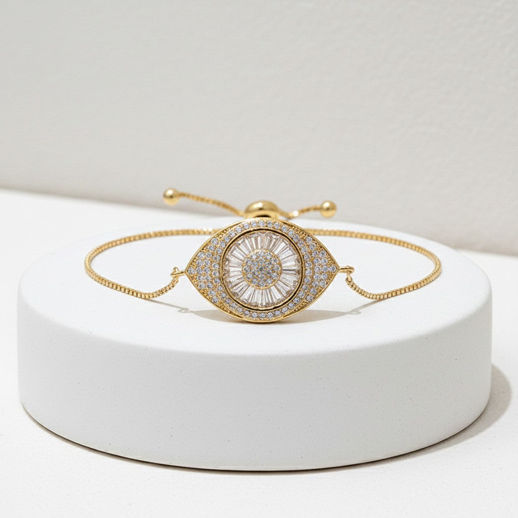 ATHENA COLLECTION - BEJEWELLED BRACELET - CZBRA35 (GOLD)