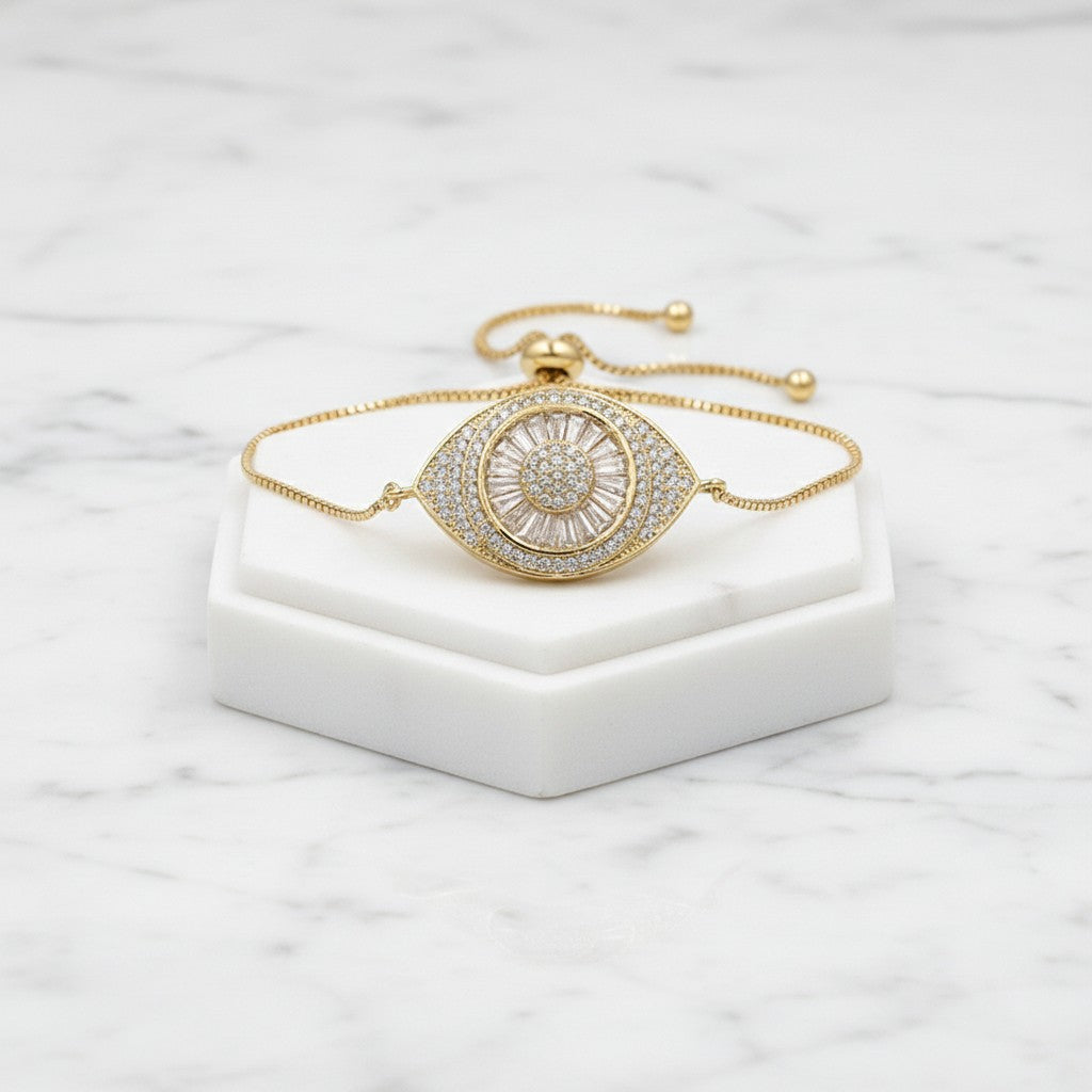 ATHENA COLLECTION - BEJEWELLED BRACELET - CZBRA35 (GOLD)