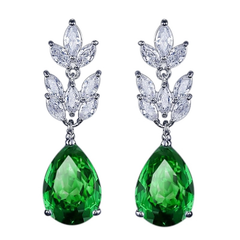 CUBIC ZIRCONIA COLLECTION - STARLET CHIC EARRINGS - CZER368 GREEN