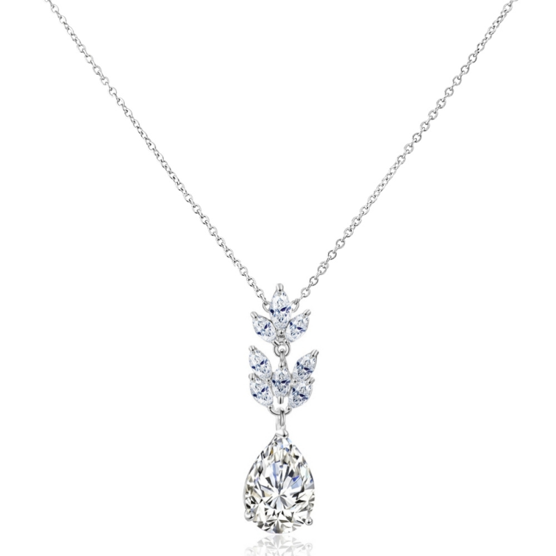 CUBIC ZIRCONIA COLLECTION  - STARLET CHIC NECKLACE - SILVER - CZNK86