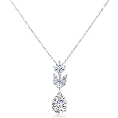 CUBIC ZIRCONIA COLLECTION  - STARLET CHIC NECKLACE - SILVER - CZNK86