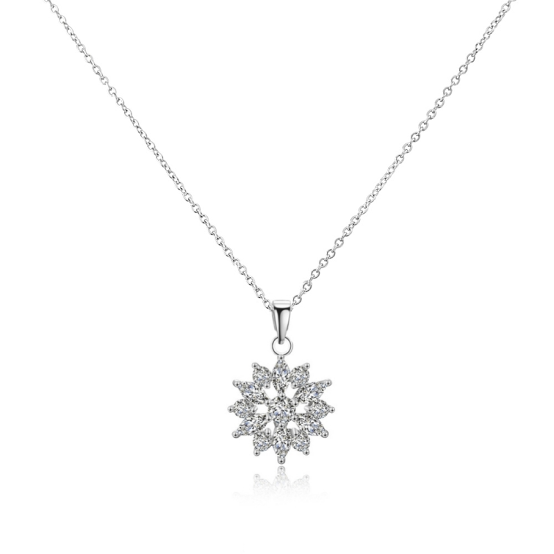 CUBIC ZIRCONIA - CRYSTAL SPARKLE NECKLACE - CZNK87 SILVER