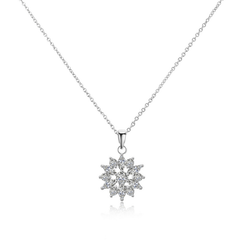CUBIC ZIRCONIA - CRYSTAL SPARKLE NECKLACE - CZNK87 SILVER