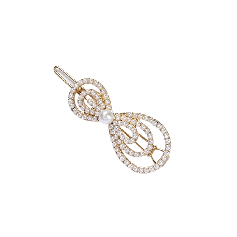 ATHENA COLLECTION - CHIC PEARL BOW CLIP - (CLIP 747)  GOLD