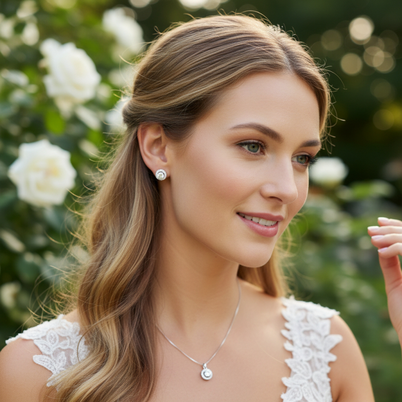 CUBIC ZIRCONIA COLLECTION - CHIC CRYSTAL NECKLACE SET COLLECTION - TRIO