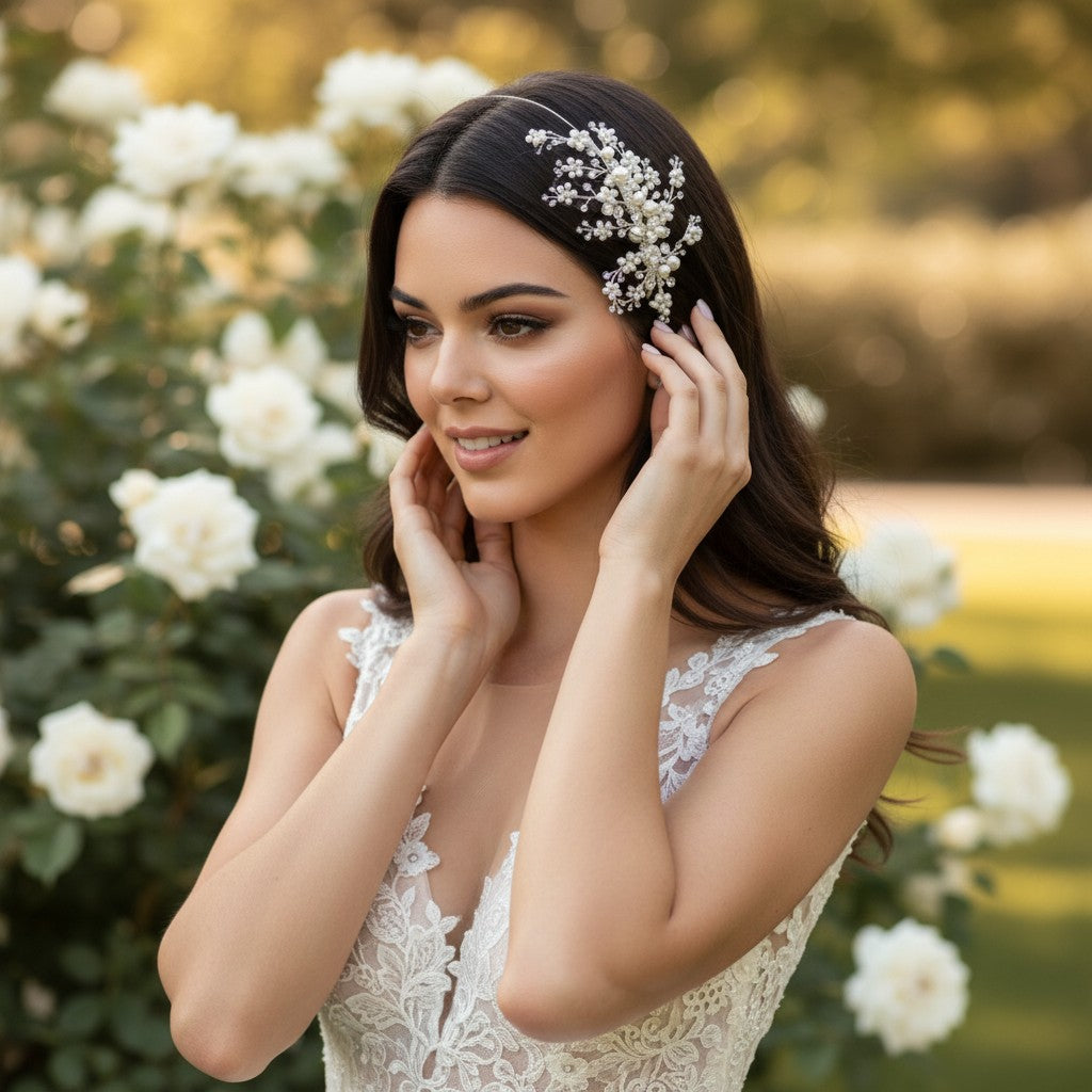 Darcey Wedding Headband - SASSB-HDB13
