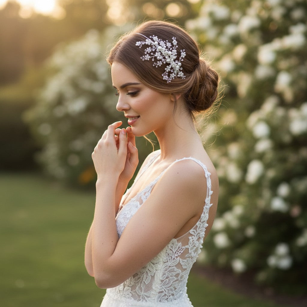 Darcey Wedding Headband - SASSB-HDB13