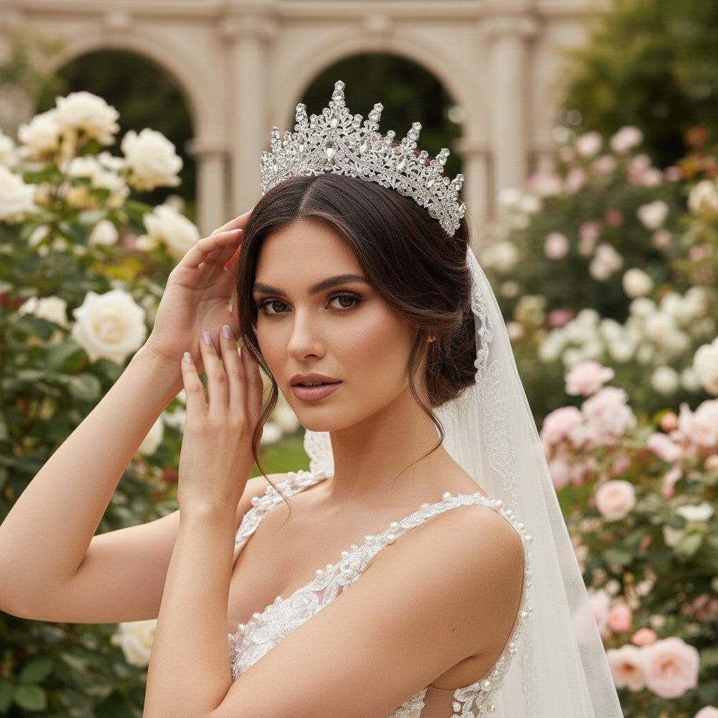 ATHENA COLLECTION - STARLET TIARA - AHB213 SILVER