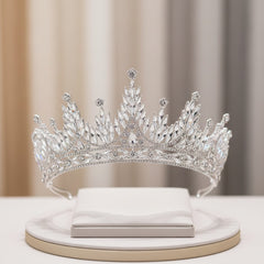 ATHENA COLLECTION - GLITZY GLAM CROWN - AHB214 SILVER