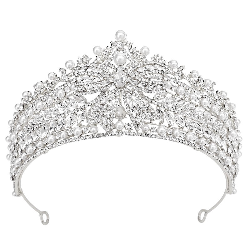 ATHENA COLLECTION - PEARL STATEMENT CROWN - AHB215 SILVER