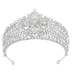ATHENA COLLECTION - PEARL STATEMENT CROWN - AHB215 SILVER