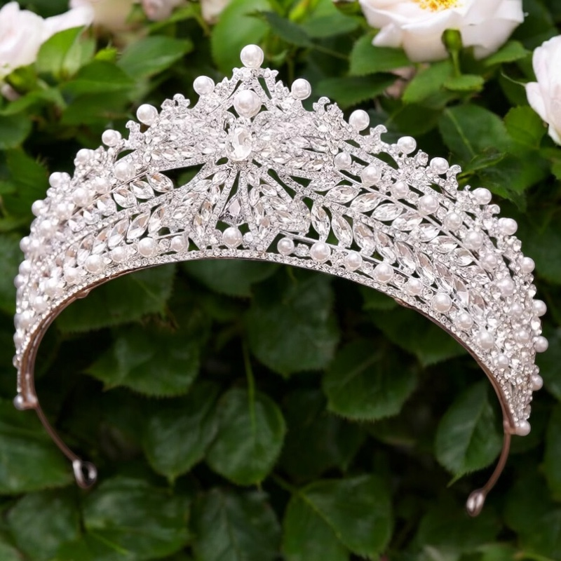 ATHENA COLLECTION - PEARL STATEMENT CROWN - AHB215 SILVER