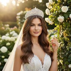 ATHENA COLLECTION - PEARL STATEMENT CROWN - AHB215 SILVER