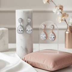 CUBIC ZIRCONIA COLLECTION - SHEER ELEGANCE EARRINGS - PAIR