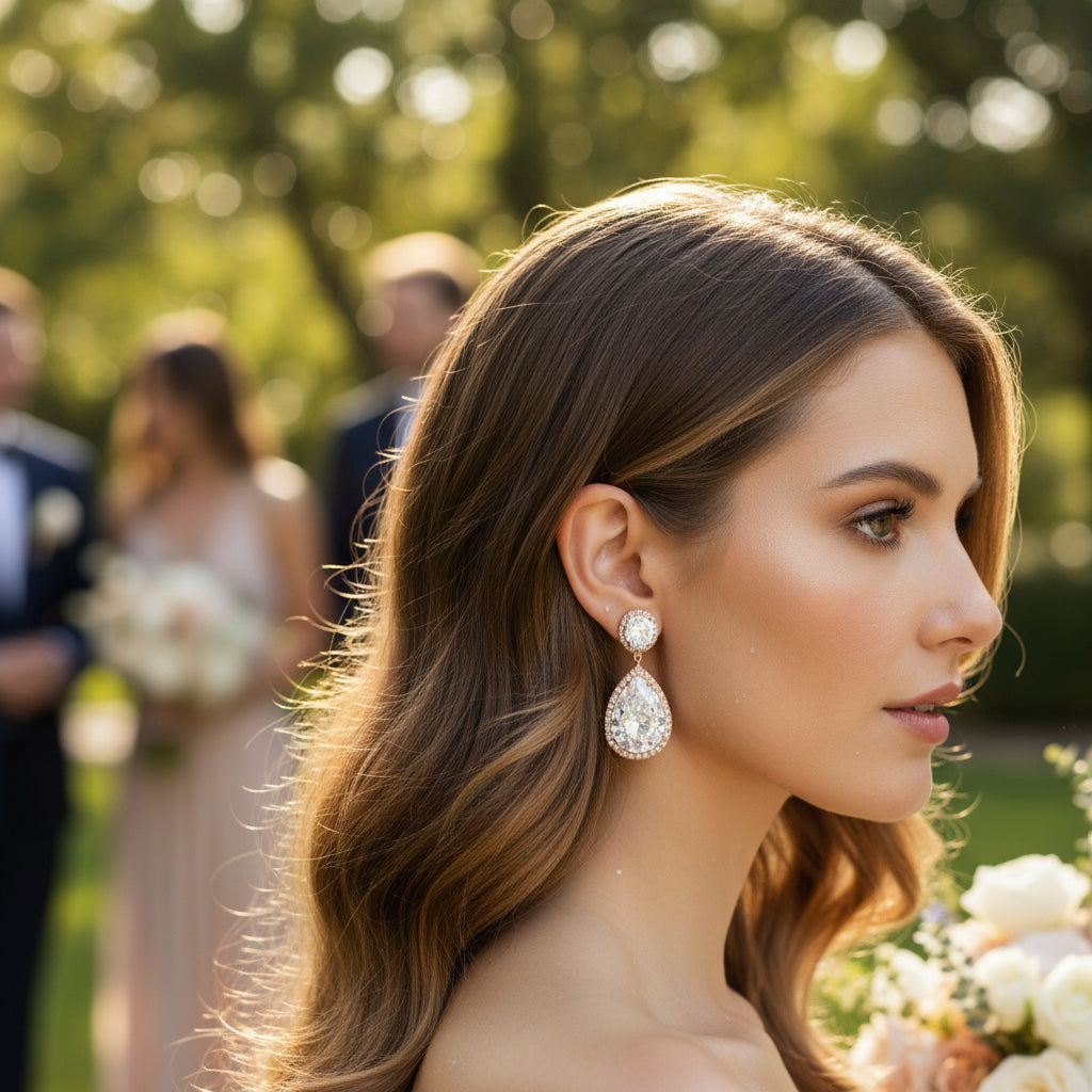 CUBIC ZIRCONIA COLLECTION - SHEER ELEGANCE EARRINGS - PAIR