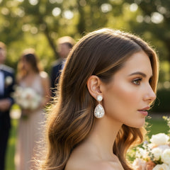 CUBIC ZIRCONIA COLLECTION - SHEER ELEGANCE EARRINGS - PAIR