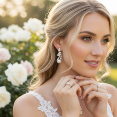CUBIC ZIRCONIA COLLECTION - SPARKLE ELEGANCE EARRINGS - CZER854 SILVER