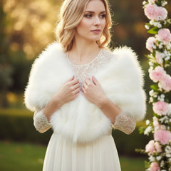 Vintage Inspired Marabou Feather Stole - IVORY (SG1)