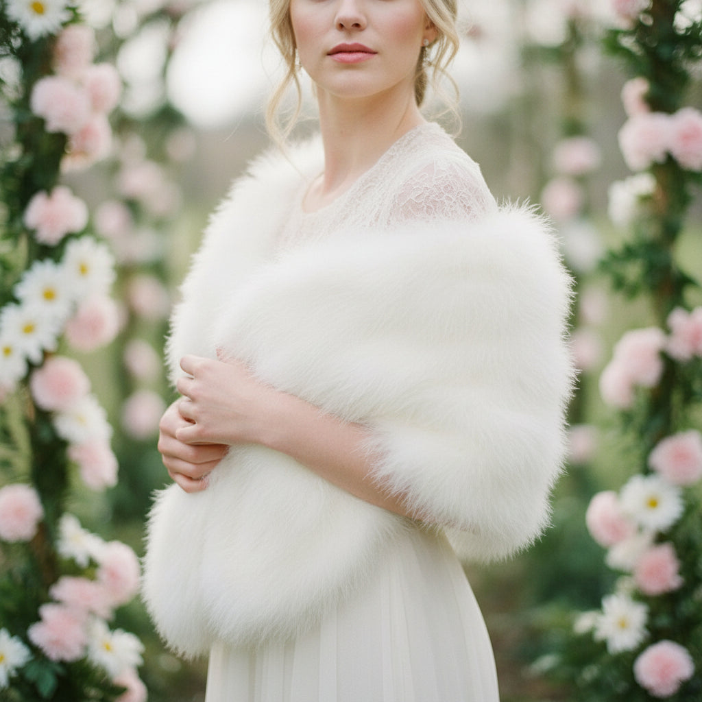 Vintage Inspired Marabou Feather Stole - IVORY (SG1)