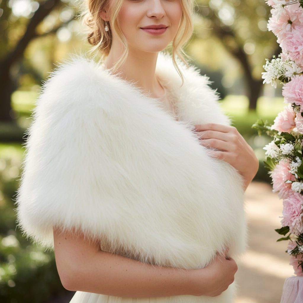 Vintage Inspired Marabou Feather Stole - IVORY (SG1)