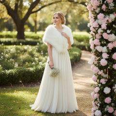 Vintage Inspired Marabou Feather Stole - IVORY (SG1)