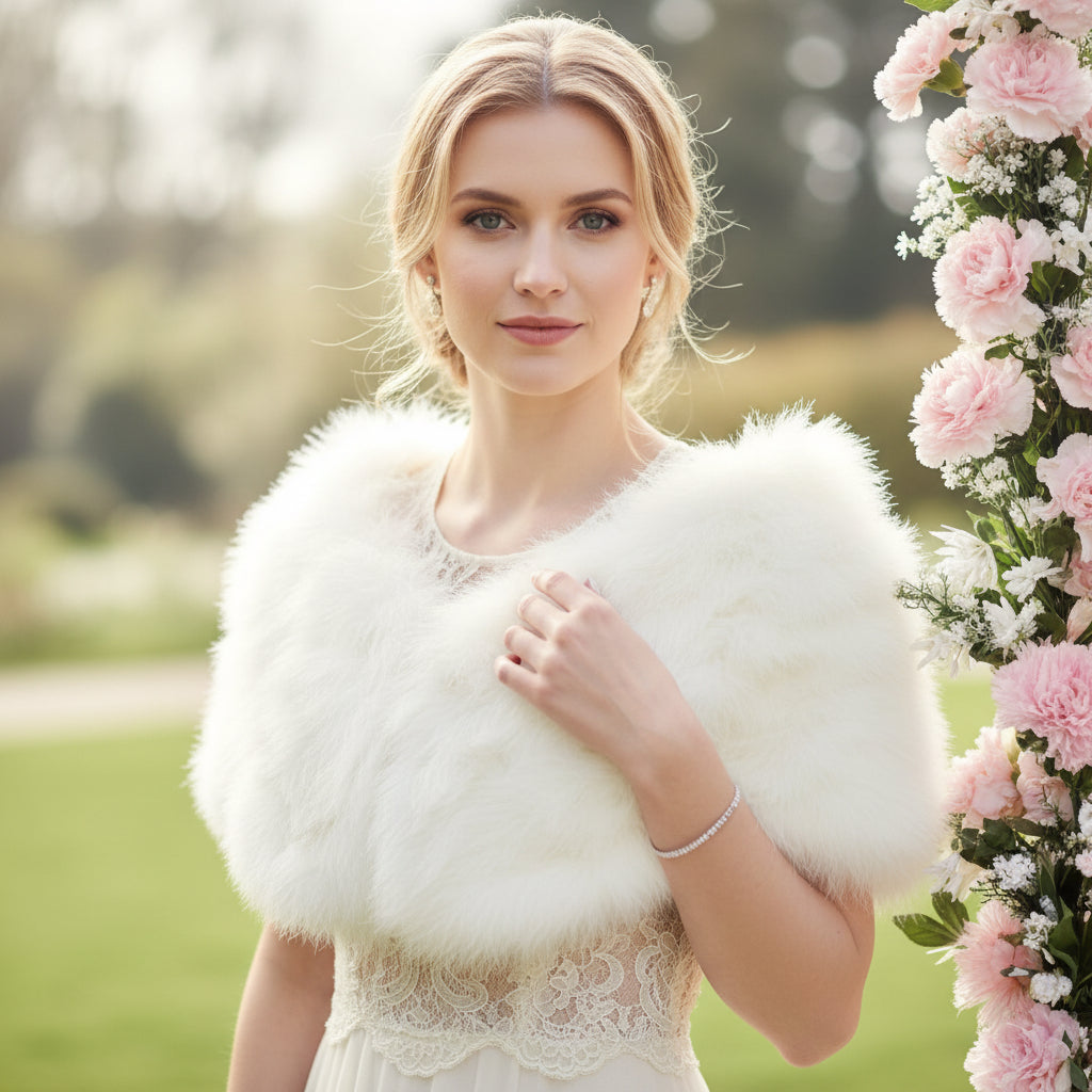 Vintage Inspired Marabou Feather Stole - IVORY (SG1)