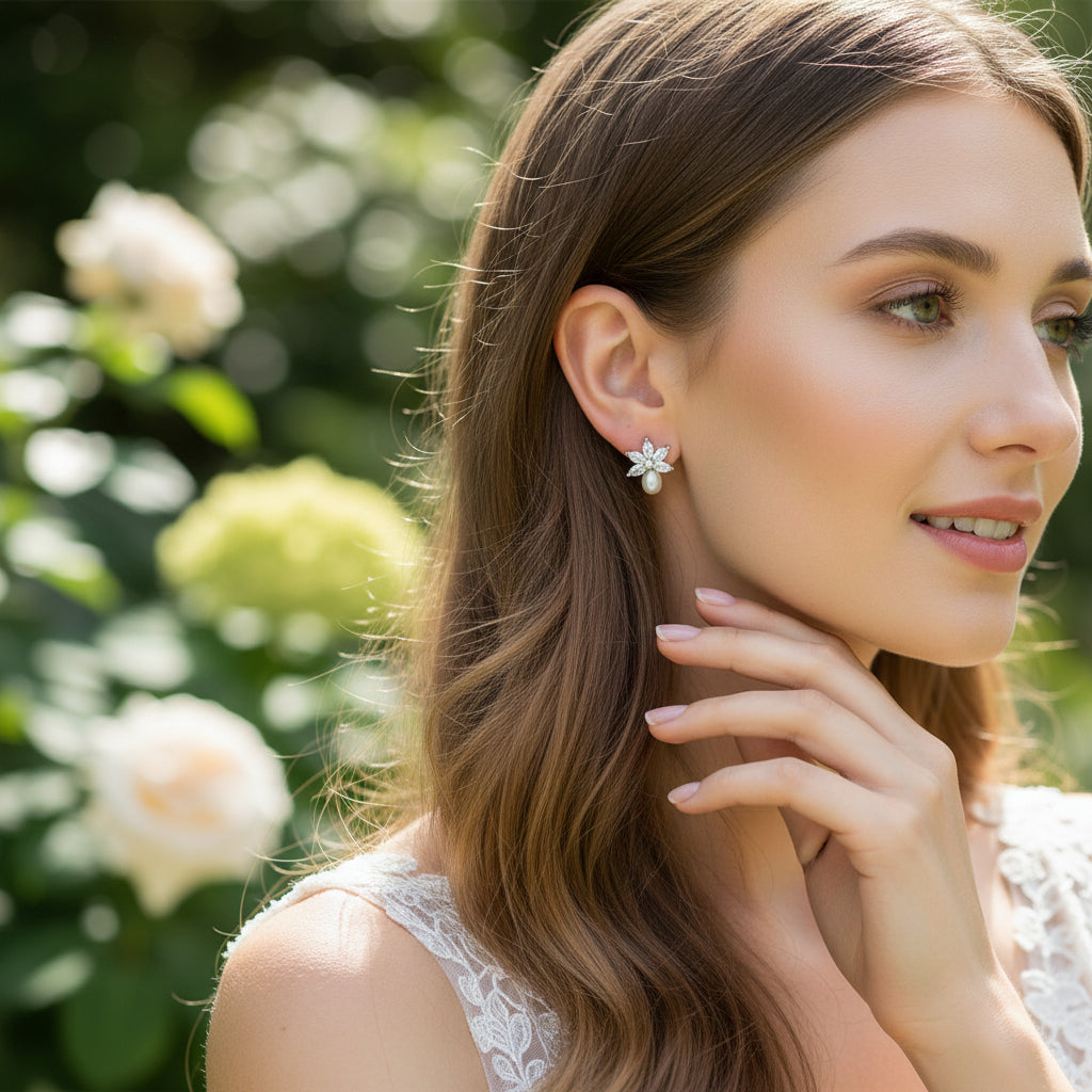 CUBIC ZIRCONIA COLLECTION - CHIC GEM EARRINGS - CZER855 GOLD