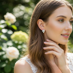 CUBIC ZIRCONIA COLLECTION - CHIC GEM EARRINGS - CZER855 GOLD