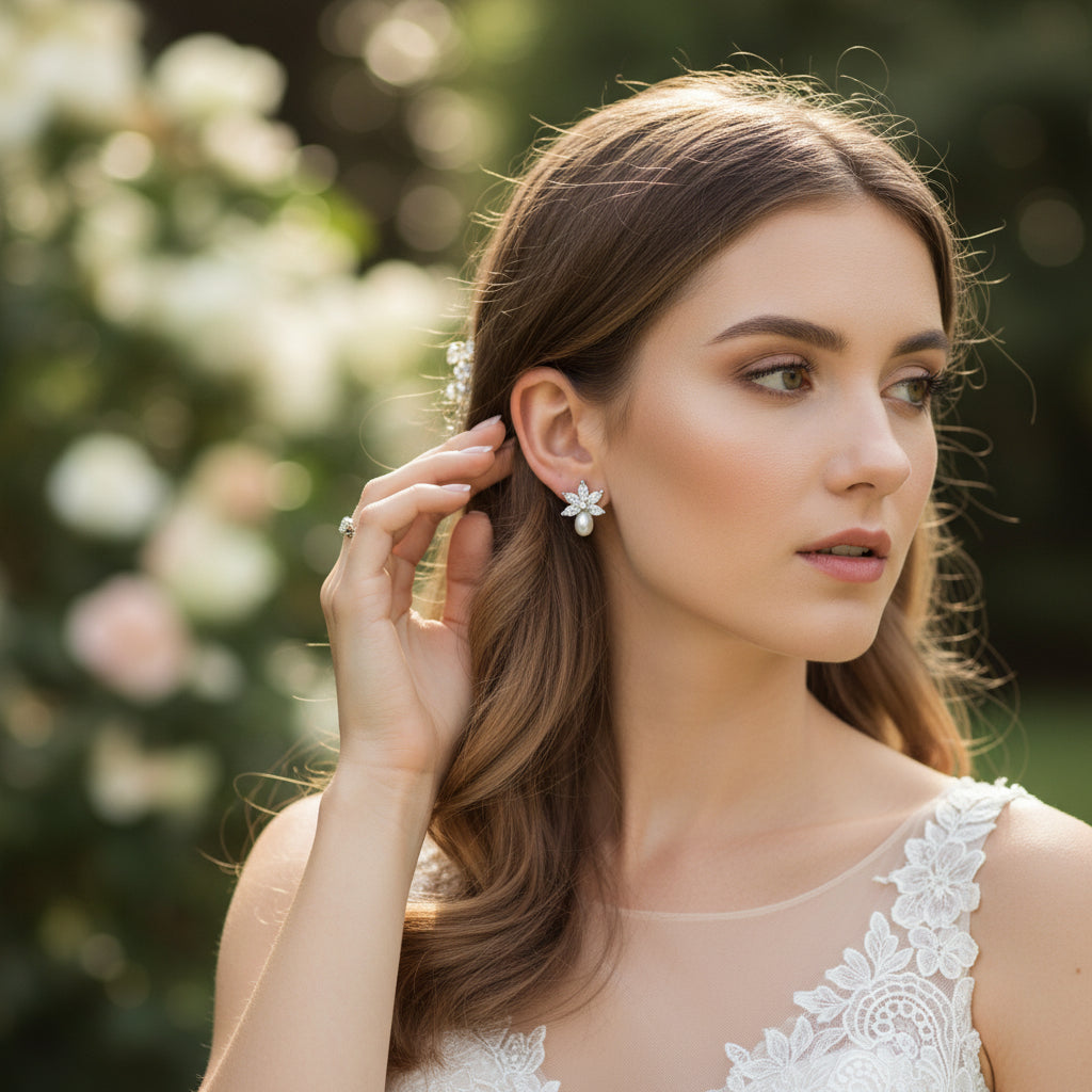 CUBIC ZIRCONIA COLLECTION - CHIC GEM EARRINGS - CZER855 GOLD