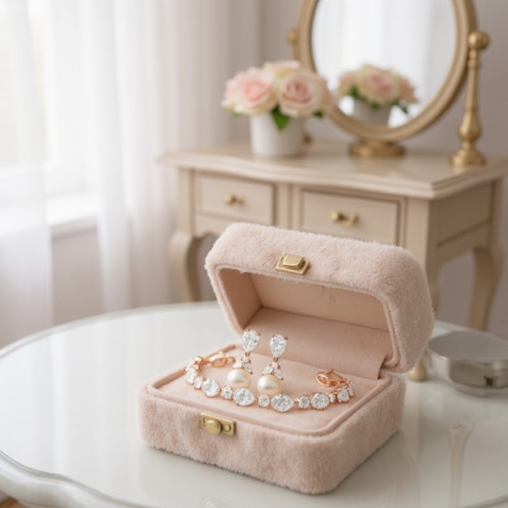 CUBIC ZIRCONIA COLLECTION -CLASSIC CRYSTAL BRACELET SET - ROSE GOLD