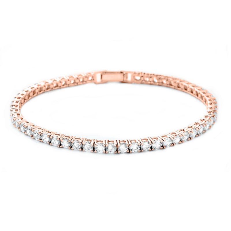 CUBIC ZIRCONIA COLLECTION - CHIC TENNIS BRACELET SET - ROSE GOLD