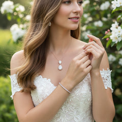 CUBIC ZIRCONIA COLLECTION - CHIC TENNIS BRACELET SET - ROSE GOLD