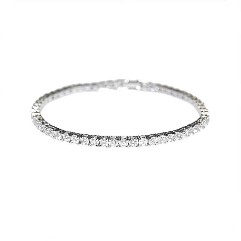 CUBIC ZIRCONIA COLLECTION - CHIC TENNIS BRACELET SET -SILVER
