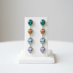 CUBIC ZIRCONIA COLLECTION - ART DECO STYLE EARRINGS - CZER856 MULTI