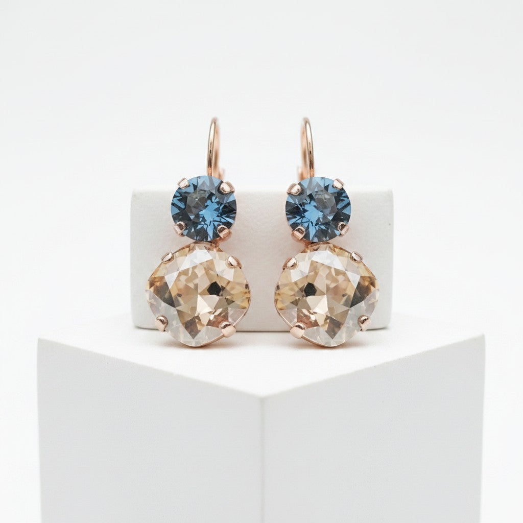 ATHENA COLLECTION - MONTANA BLUE EARRINGS - CZER864 GOLD