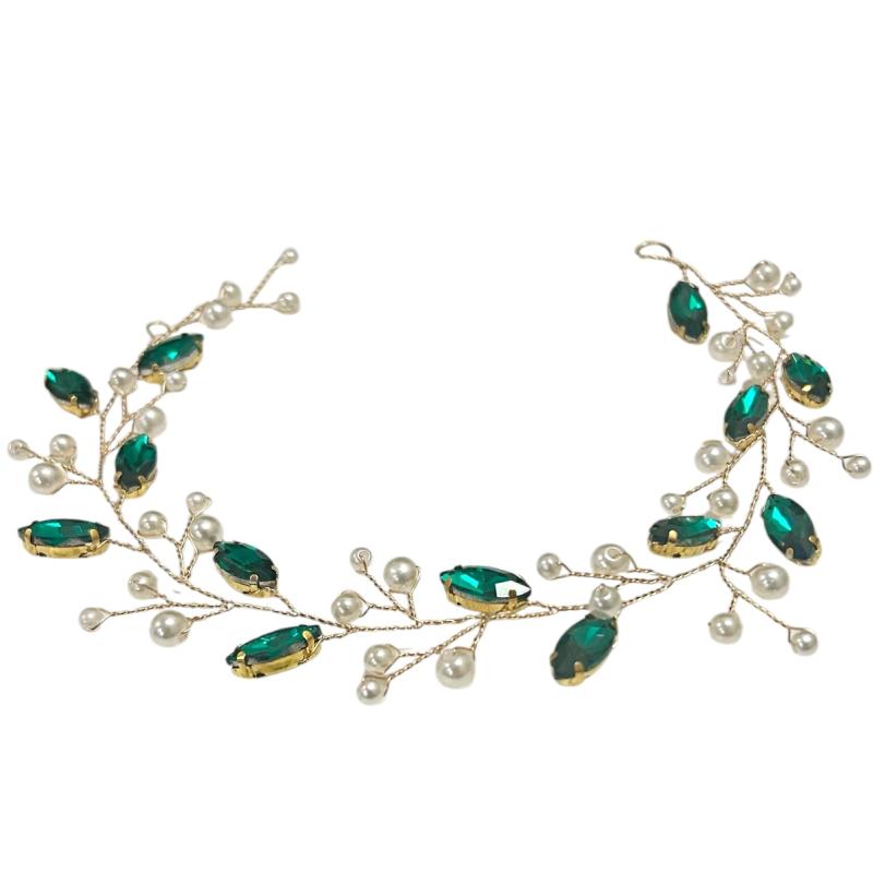 ATHENA COLLECTION - GLITZY PEARL VINE - HP207 EMERALD