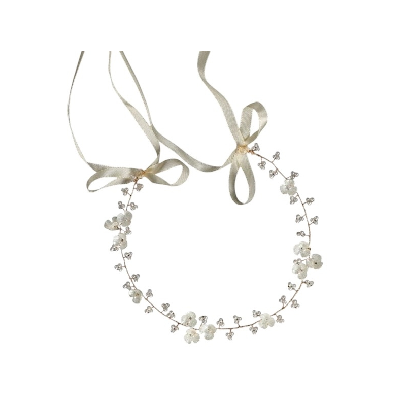 ATHENA COLLECTION - DAINTY FLOWER HAIRVINE - SILVER