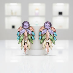 ATHENA COLLECTION - CRYSTAL DAZZLE EARRINGS -CZER866 MULTI