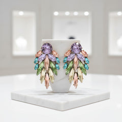 ATHENA COLLECTION - CRYSTAL DAZZLE EARRINGS -CZER866 MULTI